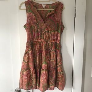 J. Crew sleeveless dress tiered size 4 paisley